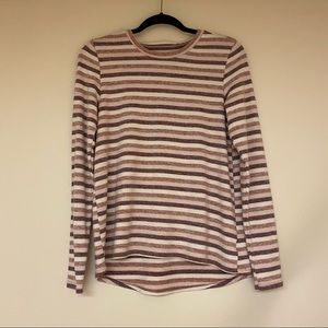 American Eagle Pink Striped Long Sleeve Top
